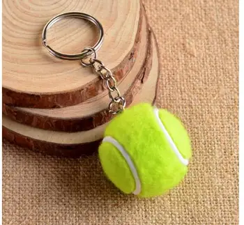 100 шт./лот, женский мужской брелок с мячом, унисекс, повседневный теннисный мяч, брелок для ключей, карамельный цвет