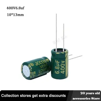 10ШТ 400V6.8UF 10*13 Алюминиевые электролитические конденсаторы 6.8мкФ 400V 10*13 мм высокого качества с низким сопротивлением
