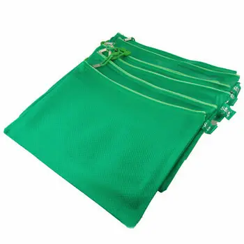 12 Шт. формата А4 с двумя отделениями на молнии, зеленые сумки для папок из ПВХ