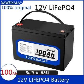 12V 100Ah Литий-железо-Фосфатная батарея LiFePO4 Встроенная Батарея BMS LiFePO4 для Солнечной энергетической системы RV House Trolling Motor