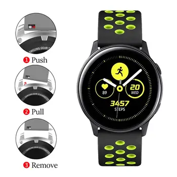 20 мм 22 мм ремешок для Samsung Galaxy watch 3 42 45 46 мм активный 2-полосный спортивный браслет amazfit pace/gts2/bip huawei GT 2 band