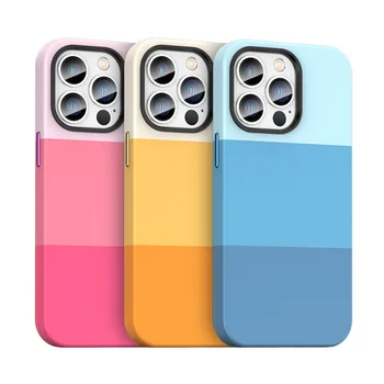 2022 Модный трехцветный Сшитый Контрастный Кожаный Чехол для мобильного телефона с Защитой от падения Для iPhone 14 13 Pro Max 12 11 Pro Max