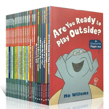 25 книг/набор Книга со слоном и поросенком, интересная история, детские книги с картинками на английском языке, детские обучающие игрушки