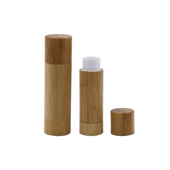 3g 5g 3ml 5ml Натуральный пустой бамбуковый косметический контейнер для бальзама для губ, тюбики губной помады, упаковка для макияжа