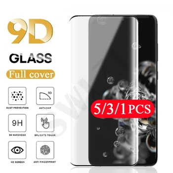5-1 шт. полностью клеевая пленка для samsung Galaxy S21 ultra S20 FE S10 lite S10E S9 S8 plus S7 edge из закаленного стекла для защиты экрана телефона