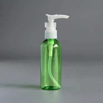 5 шт./упак. 100 мл зеленого цвета многоразового использования, ПЭТ пластиковая портативная бутылка для лосьона с белым насосом-распылителем
