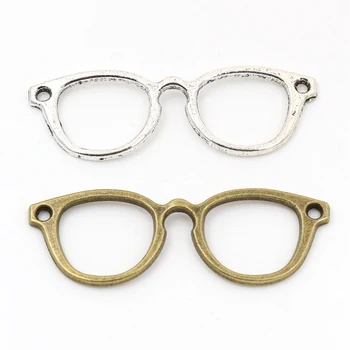 55x19 мм 10 шт. Античные посеребренные очки с бронзовым покрытием, подвески ручной работы, подвеска: сделай сам для браслета и ожерелья-