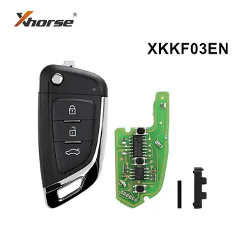 5шт Xhorse XKKF03EN Дистанционный ключ 3 Кнопки Английская версия XKKF03EN Провод с откидной Головкой Универсальный Дистанционный ключ для инструментов VVDI Key