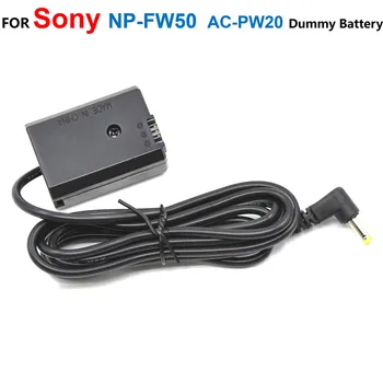 AC-PW20 Соединитель постоянного тока NP-FW50 NPFW50 Фиктивный Аккумулятор 4,0*1,7 мм Для Sony A6000 A6300 A6500 A7000 a7 a7R NEX5 SLT A65 A77 ZV-E10