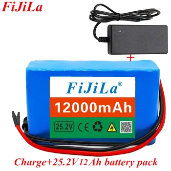 Batterie Lithium-ion 6s2p 24V, 18650 Ah, 25.2v, 12000mAh, Avec BMS Intégré Et Chargeur Inclus