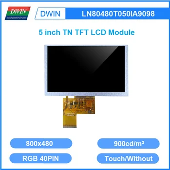 DWIN 5-Дюймовый Высокояркий RGB 24-битный TFT ЖК-Монитор с Воздушным Соединением, Резистивный Сенсорный LN80480T050IA9098