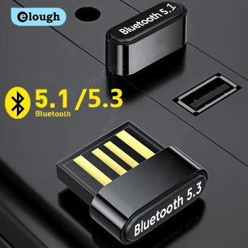Elough 5,1/5,3 Bluetooth-адаптер USB Bluetooth-приемник BT5.0, ключ для ПК, Беспроводная мышь, Bluetooth-наушники, Гарнитура, динамик