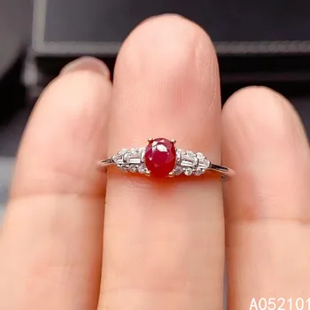 KJJEAXCMY fine jewelry S925 стерлинговое серебро, инкрустированное натуральным рубином, новое винтажное кольцо для девочек, поддержка теста в китайском стиле с коробкой