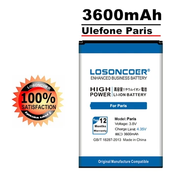 LOSONCOER 3600 мАч для Ulefone Paris/Paris X Аккумулятор Батареи мобильного телефона Бесплатная доставка