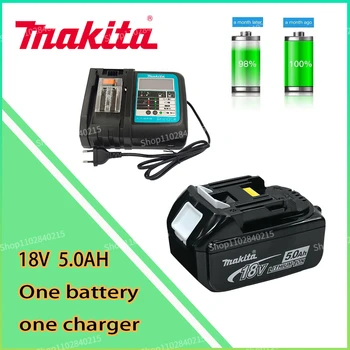 Makita 100% Оригинальная Литий-ионная Замена 18V 5.0Ah На Светодиодный Аккумулятор BL1860B BL1850 BL1860 Makita Для электроинструмента