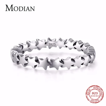 Moidan Подлинная звезда Настоящее ювелирное изделие из стерлингового серебра 925 пробы, Наращиваемое Обручальное кольцо со звездами на палец, Новый модный Стиль для женщин, Кольца