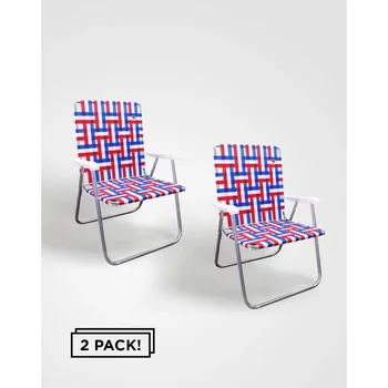 Outdoor Spectator (2 упаковки), Классический алюминиевый складной стул для газона / кемпинга, уличный стул