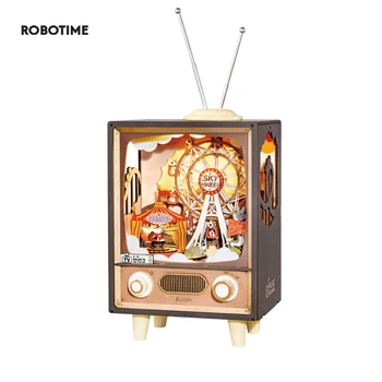 Robotime Rolife Sunset Carnival, музыкальные шкатулки с подсветкой для детей и взрослых, украшение дома, Роскошный дизайн, 3D деревянные игрушки-головоломки