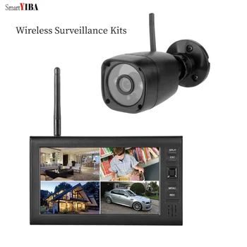 SmartYIBA 7-дюймовая Система видеонаблюдения CCTV HD 720P Система видеонаблюдения для домашней безопасности 4-Канальный видеорегистратор 1 Комплекты для записи камер