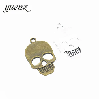 YuenZ 5 шт. Антикварные Посеребренные подвески с черепом, Металлические Подвески для Изготовления ювелирных изделий, Поделки ручной работы, 35*22 мм F11