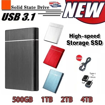 Высокоскоростной USB 3,0 Внешний SSD-накопитель 1 ТБ 2 ТБ Портативные Твердотельные накопители Type C 500 ГБ 4 ТБ Мобильные Мини-жесткие диски для Ноутбуков Notebook