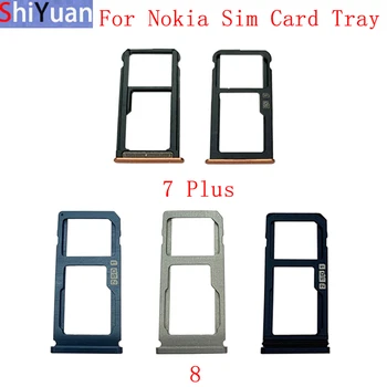 Карта памяти microSD, лоток для SIM-карт, слот для SIM-карт, держатель для Nokia 8 7 Plus, Запасные части для Лотка для sim-карт