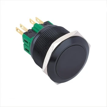 Кнопочный выключатель ELEWIND 25 мм из черного алюминия с мгновенным или фиксирующимся контактом 1NO1NC или 2NO2NC (PM251F-11/A)