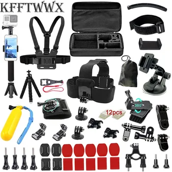 Комплект Аксессуаров для экшн-камеры KFFTWWX forGoPro Hero 10 9 8 7 6 5 4 Черный Max Hero 3 2 1 Черный Серебристый SJcam YI 4K SJCAM EKEN