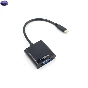 Конвертер высокой четкости USB3.1 Типа USB-C в VGA, преобразование HD-видео, разъем для подключения сетевого адаптера, переключатель адаптера дисплея с двумя головками