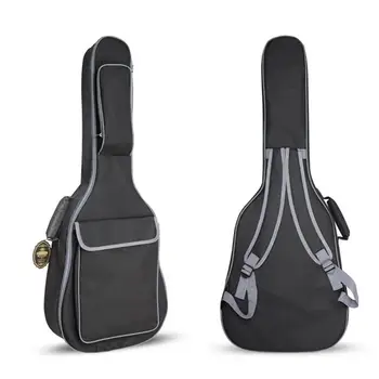 Концертная сумка для акустической гитары из ткани Оксфорд 40/41 дюйма, Водонепроницаемый Рюкзак, Хлопчатобумажные двойные плечевые ремни 10 мм, Мягкий чехол с подкладкой