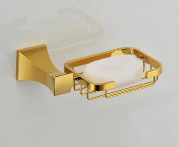 Корзина для мыла из цельной латуни с титаново-золотой отделкой, отверстие для мыла Diah, золотая коробка для мыла GB010a