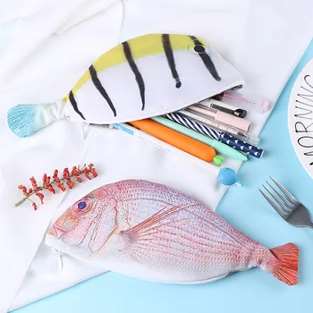 Креативная имитационная сумка для ручек с рыбками, карася, студентов мужского и женского пола, Сумка для хранения пеналов, Канцелярские принадлежности для студентов