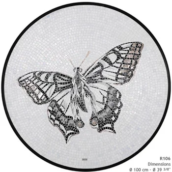 Круглые Медальоны С Мозаичным Рисунком Из натурального стекла Для Напольной Плитки