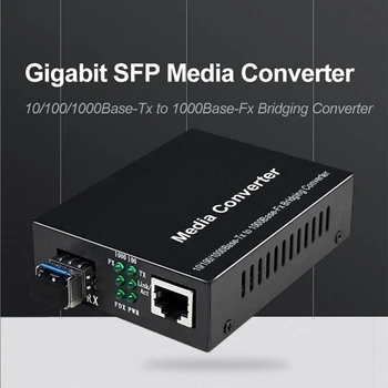 Медиаконвертер SFP-волокна в RJ45 Металлический SFP-волоконный конвертер SFP 10/100/1000m Ethernet конвертер Трансивер Совместим с