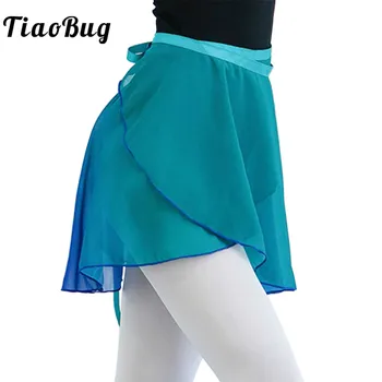 Модная балетная танцевальная шифоновая юбка с запахом для малышей/девочек/женщин