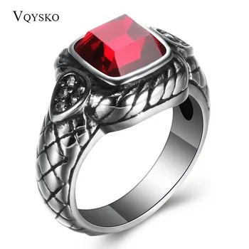 Модные новые мужские кольца из нержавеющей стали, красные обручальные кольца для мужчин, винтажные ювелирные изделия с опалом, высококачественное крутое кольцо для мужчин