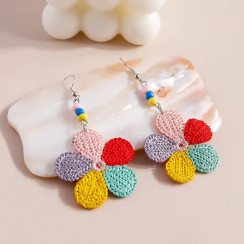 Модные серьги-капли ручной работы с цветами для женщин, Brincos Femme, серьги-крючки для девочек, праздничные украшения, подарки