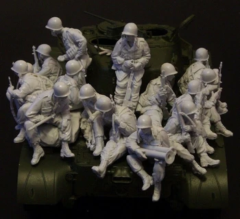 Набор для сборки фигурок из смолы в масштабе 1/35, смоляные солдаты США (15 человек) Неокрашенный Нужно собрать Бесплатная доставка