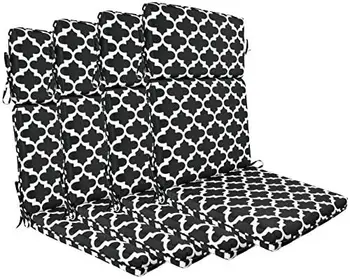 Наружные подушки для стульев с высокой спинкой, сменные подушки для сидений стульев, набор из 4 подушек (олефиновый темно-синий)