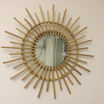 Настенное зеркало в скандинавском стиле в деревенском стиле для девочек, Винтажное круглое настенное зеркало для салона, дизайнерское украшение для дома