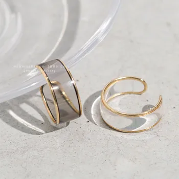 Новая японская и южнокорейская нишевая катушка INS в стиле high-end design sense из прозрачной смолы, открывающее кольцо для женщин