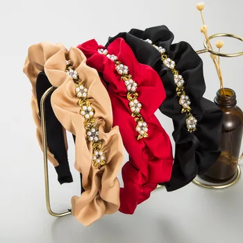 Новые модные повязки ручной работы в стиле ретро в стиле барокко со стразами для женщин, тканевая лента для волос, Высококачественные головные уборы для вечеринки