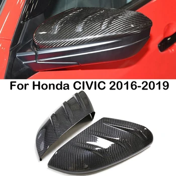 Обновление Из Настоящего Углеродного волокна Для Honda Civic 2016-2020 Боковая дверь Автомобиля, Зеркало заднего Вида, Крышки, Модификация Зеркала заднего вида Aotu