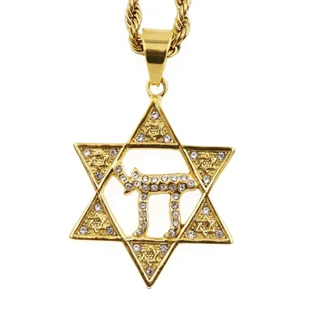 Ожерелье Еврейская звезда Давида Ожерелье Длинная цепочка Женское Ожерелье Мода