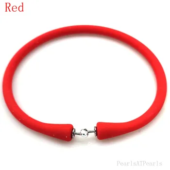 Оптовый 20-дюймовый Красный резиновый силиконовый шнур для браслета на заказ