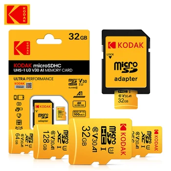 Оригинальная карта Kodak U3 micro sd 32 ГБ 64 ГБ microsdhc 128 ГБ 256 ГБ microSDXC class 10 Флэш-карта памяти tf с SD-адаптером