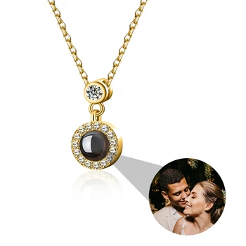 Проекционное ожерелье с настраиваемым фотопроекционным ожерельем Пара Модных пар Романтических милых украшений