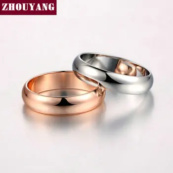 Простой стиль, Ювелирные изделия из розового золота, Обручальное кольцо Для пары, полные размеры, высокое качество R050 R049