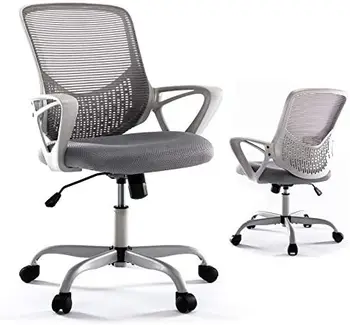 Рабочего кресла с поясничной поддержкой средней части спины, Компьютерное сетчатое рабочее кресло, серый