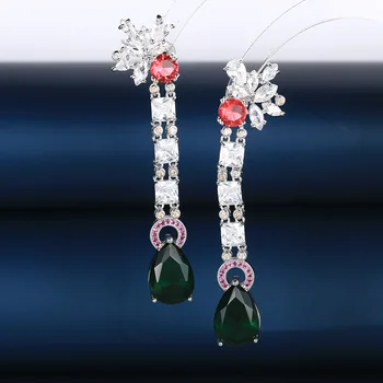 Роскошные и модные серьги-капли в форме цветка с цирконием, персонализированные для женщин или девочек, Рождественский подарок